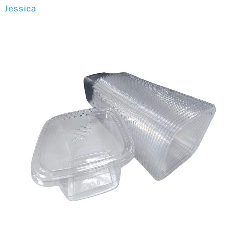 50Pcs Transparent Square Cake Packaging Boxes – Disposable Plastic Containers for Pastry/Dessert Takeout & Storage