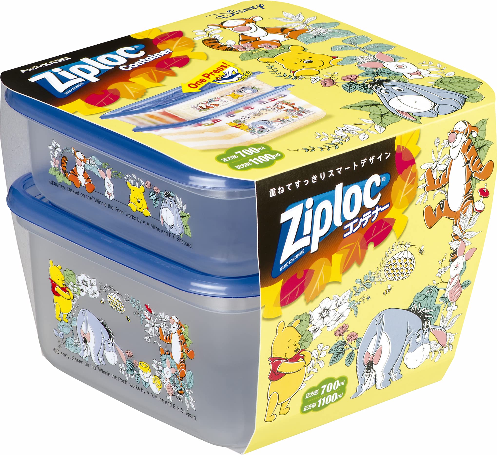 

Ziploc Контейнер квадратный 700 мл 1100 мл 1 шт. Винни-Пух 2021 и