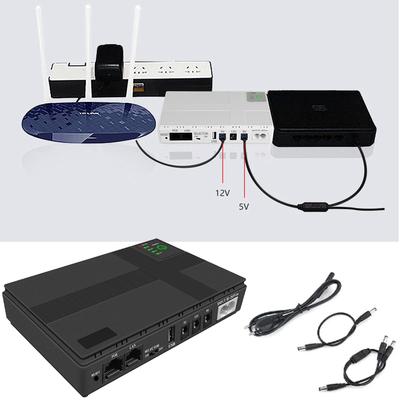 DC UPS Battery Backup 8800/10400mAh 5V 9V 12V 2A 15V 24V 1A Output Uninterruptible Power Supply 85‑265V UPS Battery Backup