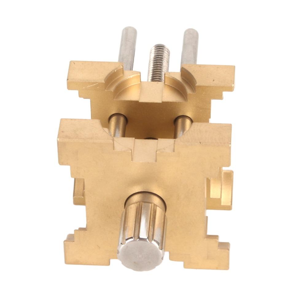 Convenient Brass Watch Repair Tool 4-Sided Pure Copper Movement Holder Adjustable Fixed Movement Stand Disassembly