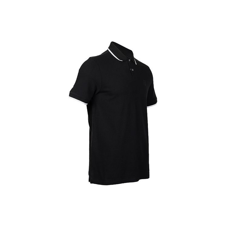 Armani Exchange Solid Color Logo Embellished Casual Loose Fit Short Sleeve Polo Shirt Men tops Black 8NZF75-Z8M5Z-1200