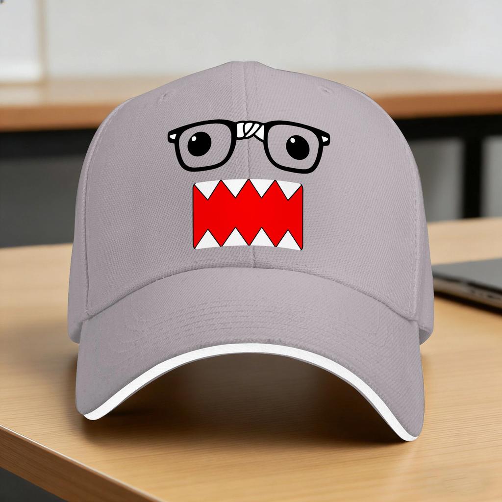 Domo Nerd With Glasses Baseball Cap Casual Men Women Trucker Hat Sun-Proof Custom Logo Kpop Rock Snapback Cap Gift Idea