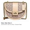 COACH Alie Canvas With Leather Saddle Bag, Shoulder Bag, Crossbody Bag Small Women's Khaki White C3464-B4SHG