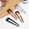 French Leopard Print Acetic Acid U-Shaped Hairpin Female New Chinese Antique Disc Hair Fork Simple Ball Head Hairpin Flash Diamond Hairpin