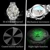 OLEVS 7113 Moon Phase Automatic Mechanical Men's Watches Fashion Rhombus Mirror Perpetual Calendar Luxury Business Man Watch New