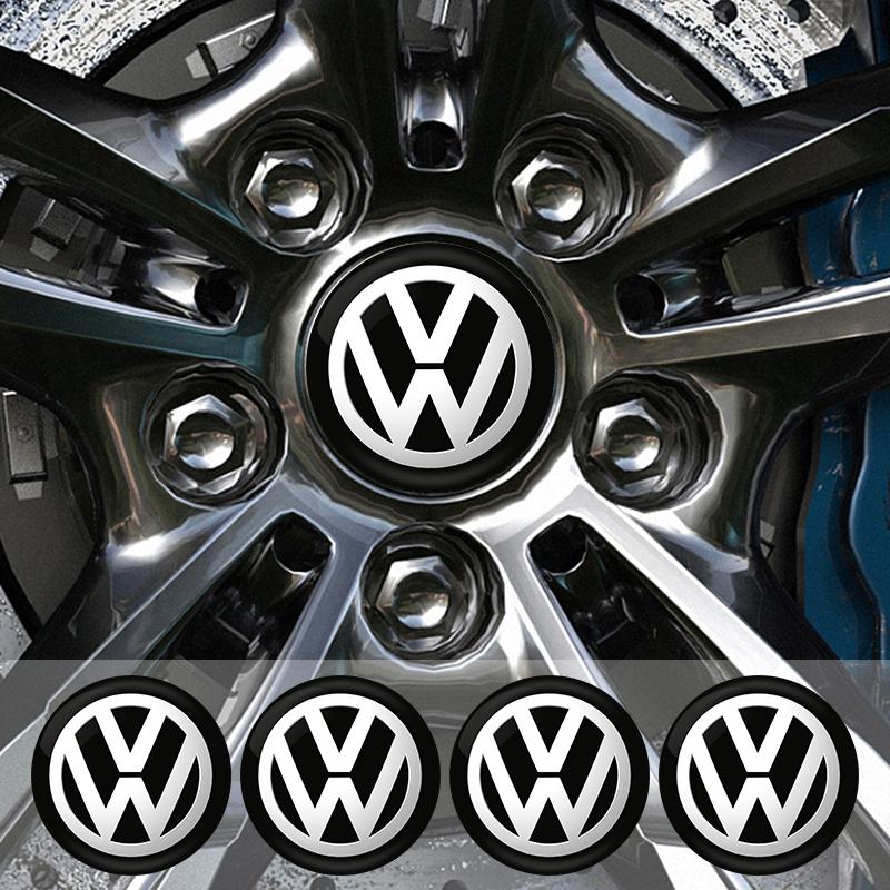 4Pcs Car Styling Wheel Hub Center Caps Stickers Rim Badge Cover for Volkswagen VW GTI Polo Golf Passat zd7