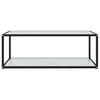 Coffee Table White 100 X 50 X 35 Cm Tempered Glass