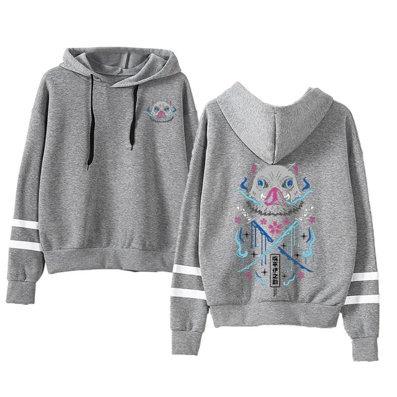 Inosuke Anime Hoodies Men Women Kimetsu No Yaiba Kawaii Manga Sweatshirts Gothic Harajuku Hooded Pullover Casual Streetwear