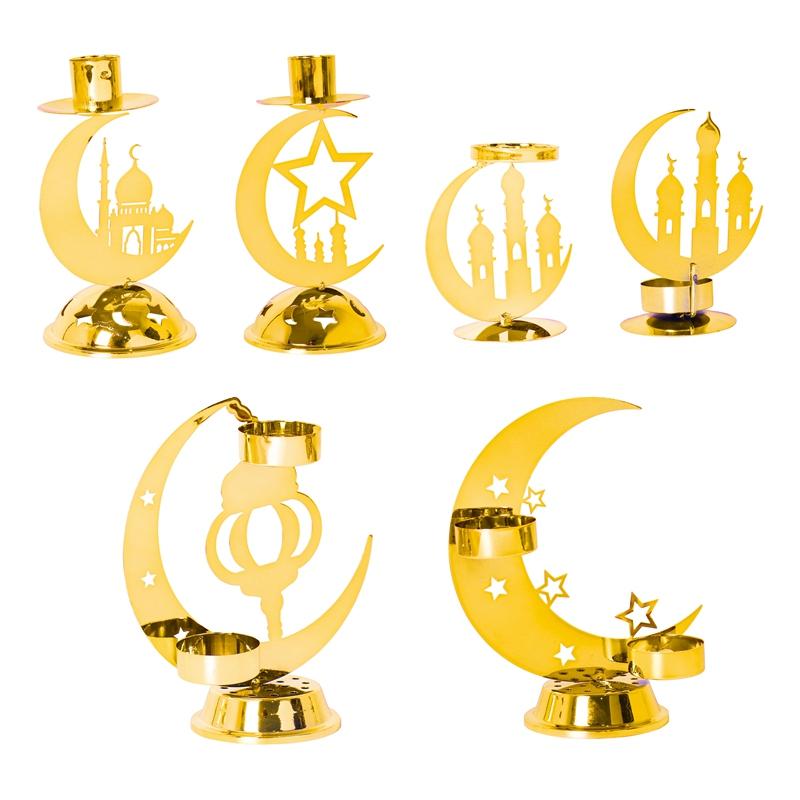 Candlestick EID Mubarak Ramadan Decoration For Home Eid Mubarak Islamic Muslim Party Supplies Ramadan Kareem Eid Al Adha Decor