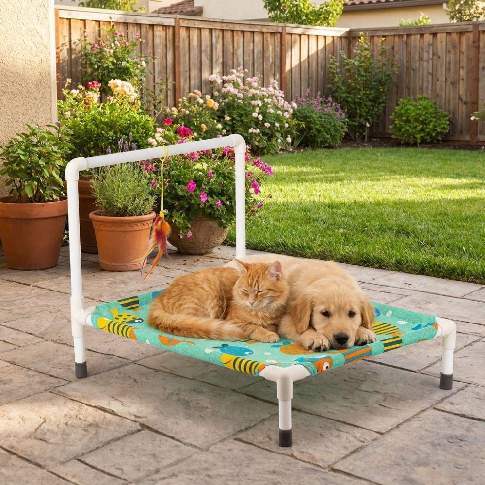 Removable Elevated Cat Bed Non-Slip Breathable Pet Cool Nest Moisture-proof Sturdy Frame Cat Sleeping Bed Four Seasons Home