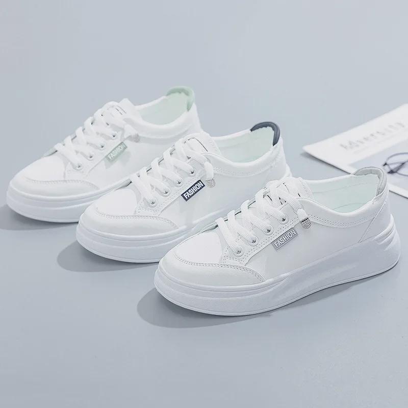 Women's Trendy Thick-Soled White Sneakers 2025 - Spring/Summer Casual Sports Shoes