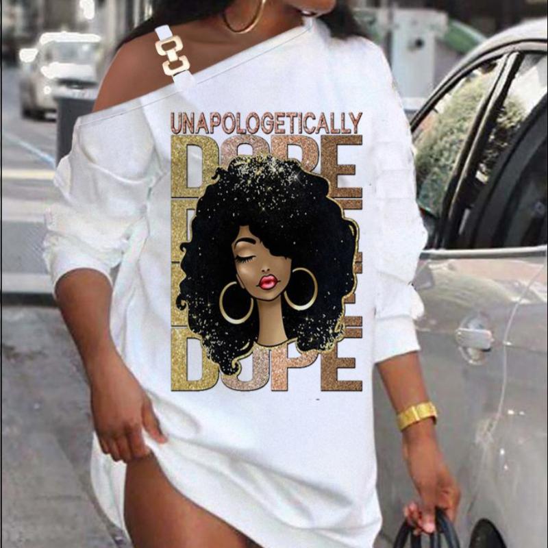 

Женские осенние платья с металлическими пуговицами и косым вырезом на плече XXL белый