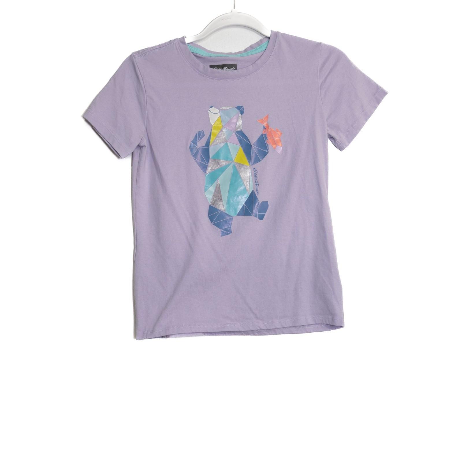 Eddie Bauer Size L(1416) Geometric Origami Bear Graphic Soft Lavender Tee XXXL