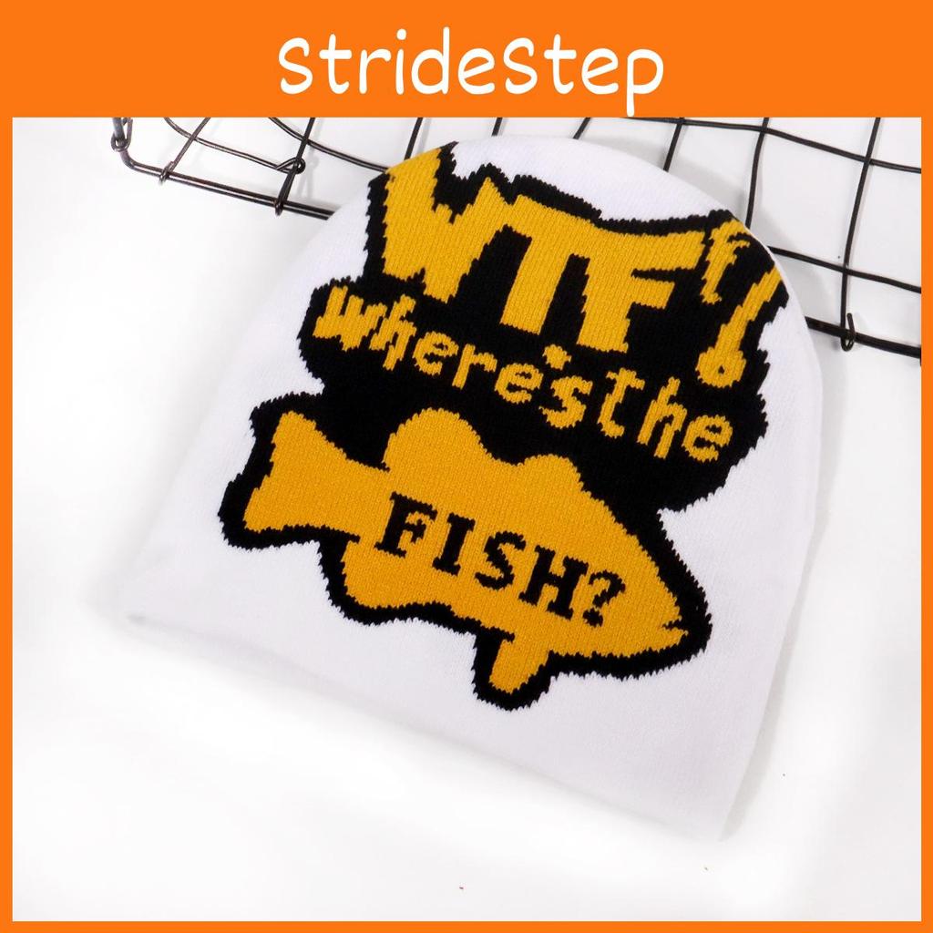 Fashion Blocked Color Letter Pattern Neutral Casual Warm Knitted Hat Autumn For