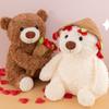 Romantic Holding Flowers Bear Doll Detachable Bear Wear Rose Hat Bouquet Bear Doll  Birthday