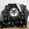 Satan Print Flannel Blanket High Quality Warm Comfortable Cover for All Seasons Perfect for Gifts Home Decor