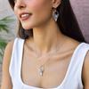 Natural Moonstone Necklace Rose cut Rainbow Moonstone Pendant Necklace Healing Crystal Necklace For Women Unique Gemstone Necklace Gifts