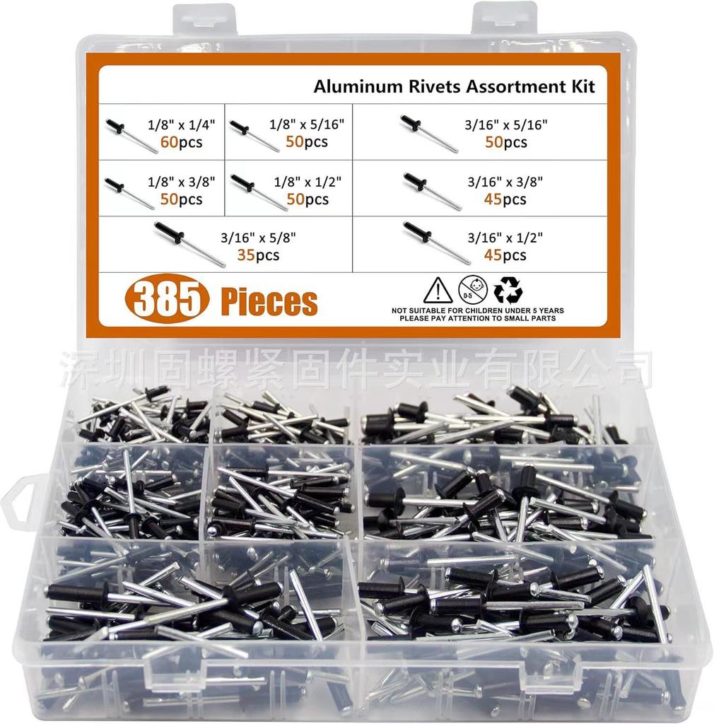 Boxed Pull Rivets Aluminum Blind Rivets Pull Rivet Sets 500pcs/385pcs 450pcs/780pcs