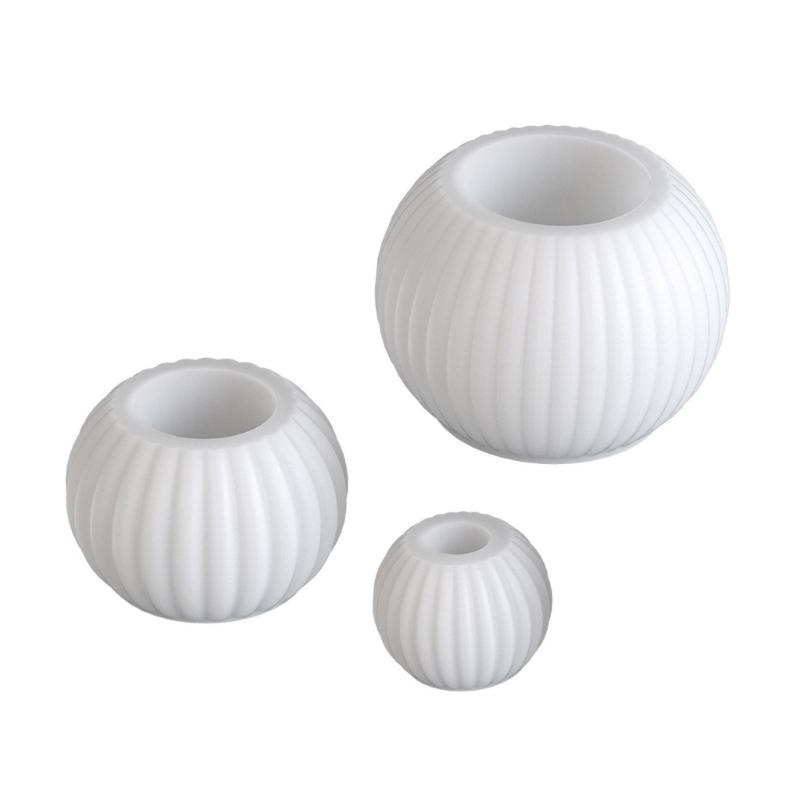 Silicone Striped Candle Cup Mold Circular Shape Easy Demold Reusable Tool For Resin Casting Crafts Gift Projects