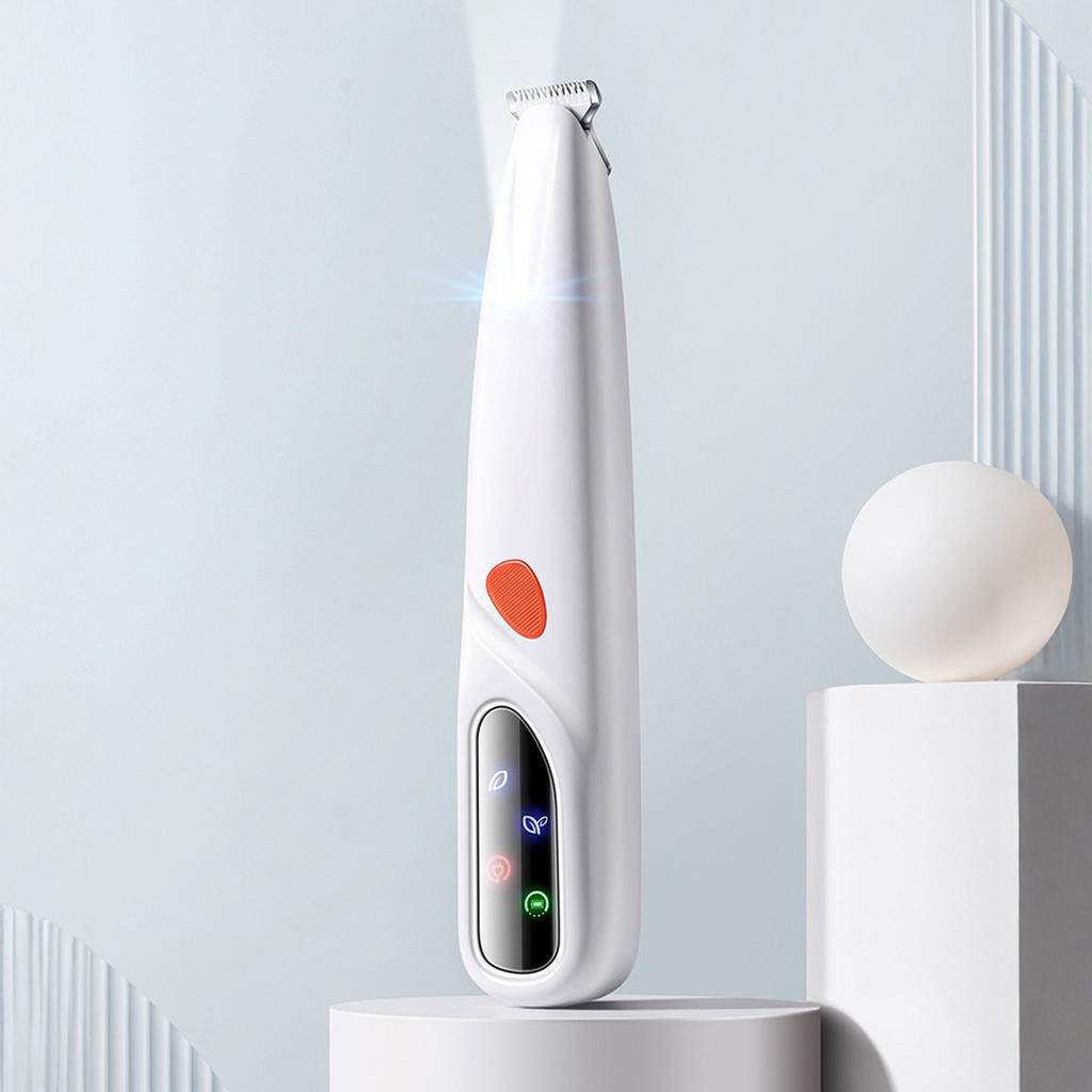 Pet Hair Trimmer for Paw Hair Grooming Waterproof Electric Pet Hair Clipper with LED Light Rechargeable Cordless Grooming Tool for Dogs and Cats