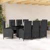 Vidaxl 9-Cz. Juego de Muebles de Jardín con Cojines, Negro, Ratán PE