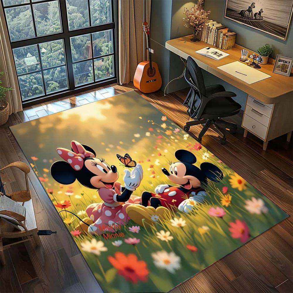 

Mickey & Minnie: Retro Pop Rug Carpet Large Area Rug Non Slip Washable Floor Mat Gamer Room Bedroom Home Decor 60x90cm