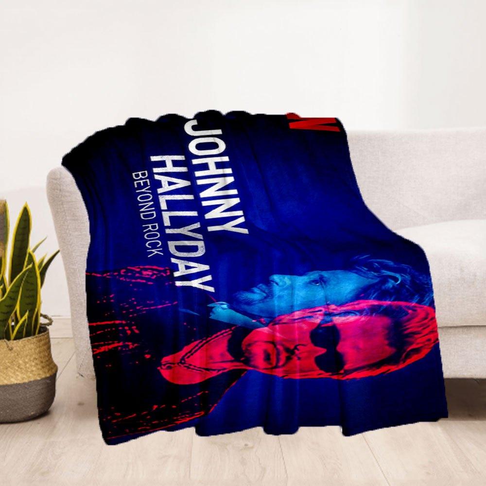 Johnny Hallyday Beyond Rock: Limited Edition PosterBlanket Flannel Throw Blanket for Sofa, Bed, Travel, Camping, Office, Couch, Chair, And B