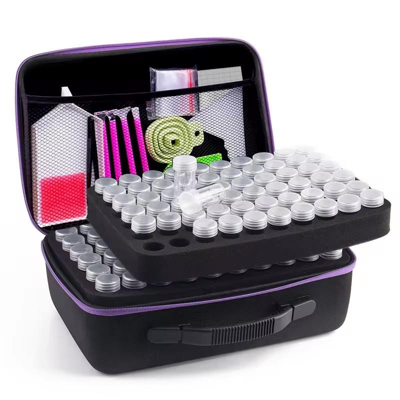 Portable Organizer Box for Nail Art, Rhinestones, Diamond Painting Tools Storage