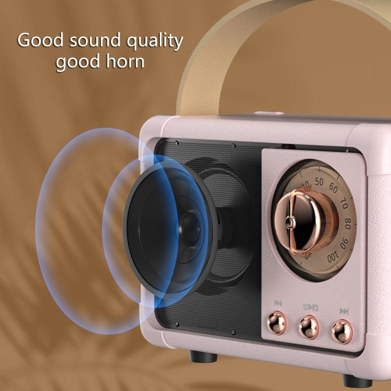 Retro Bluetooth-compatible Radio with Built-in Speaker 2CH HM11 Portable Music Player Elegant & Vintage for Home