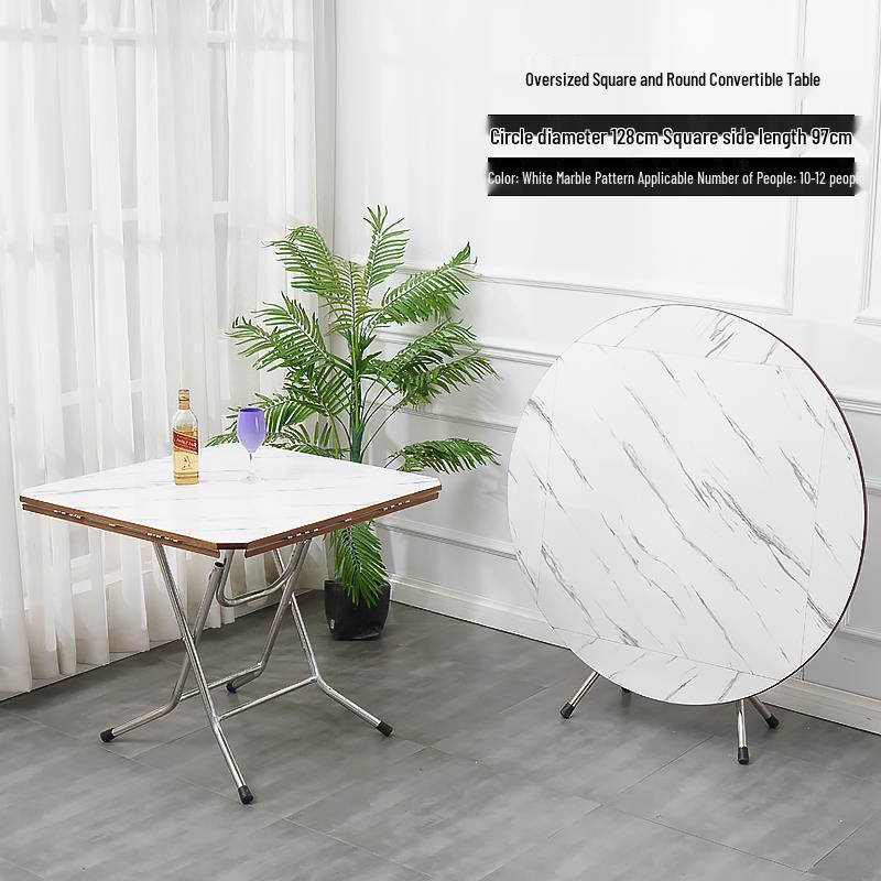 Compact Foldable Round Dining Table for 4 - Ideal for Small Apartments