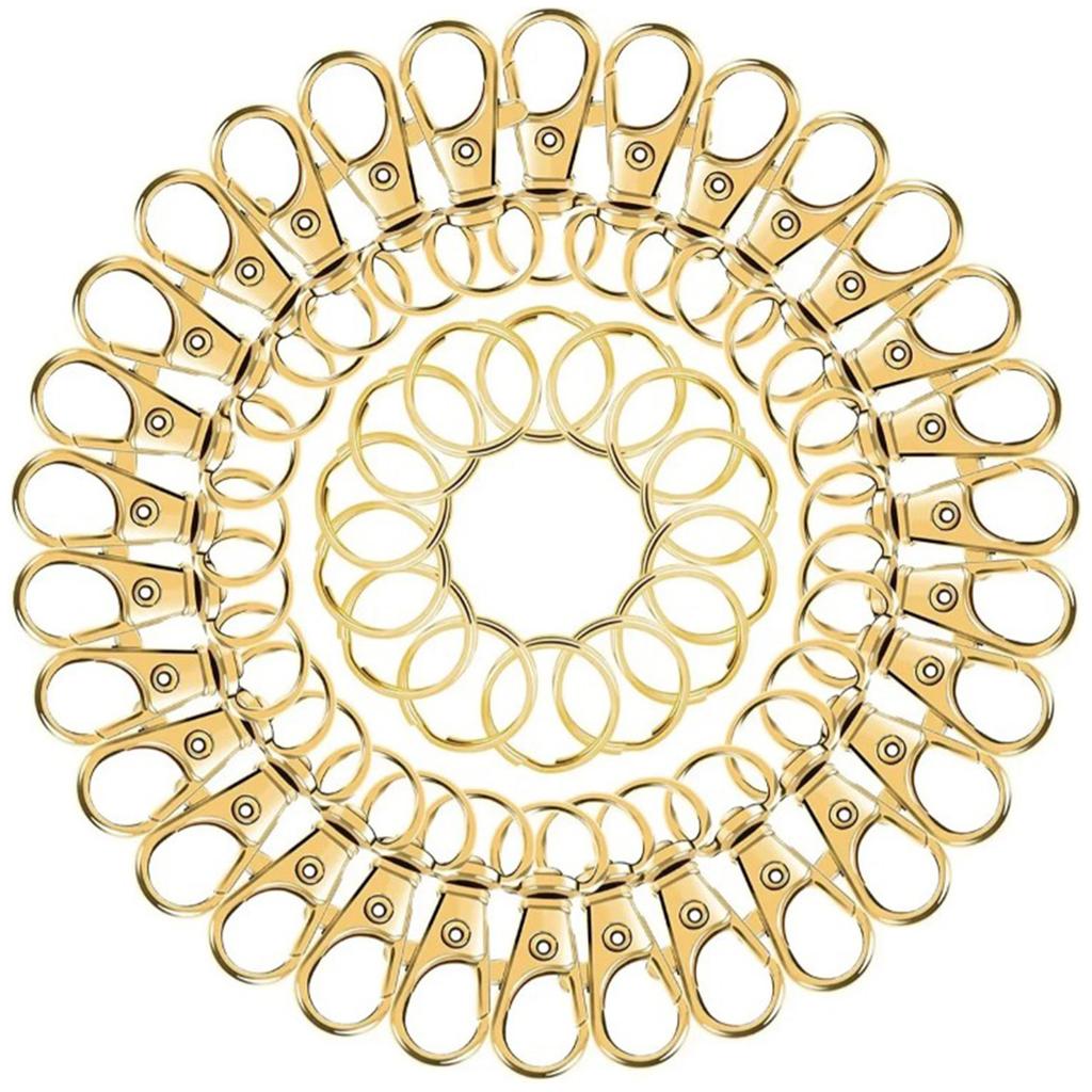 40PCS Metal Lobster Clasp 360 Degree Rotation Gold DIY Lobster Clasp for Handbags Wallets Jewelry Key Chains