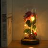 Preserved   Flower LED Light with Glass Cover & Wooden Base Valentines Day Wedding Gift Red
