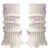 Women Girls Ballet Style Bowknot Leg Warmers Sweet Ribbed Knitted Ruffled Trim Socks Foot Cover Boot Cuffs Accessories