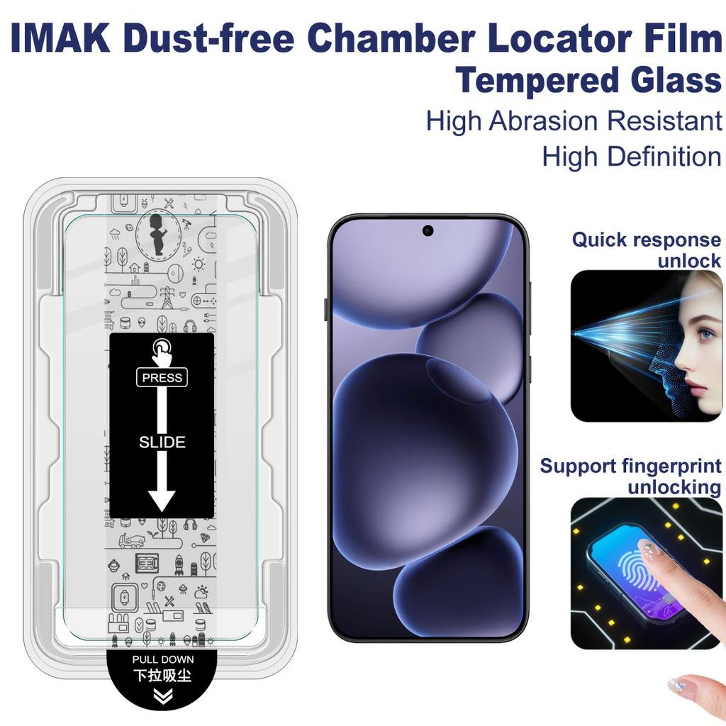 IMAK H Series For Oppo Find X8s+ 5G Tempered Glass Screen Protector Dust-free Installation Film (Fingerprint Unlock)