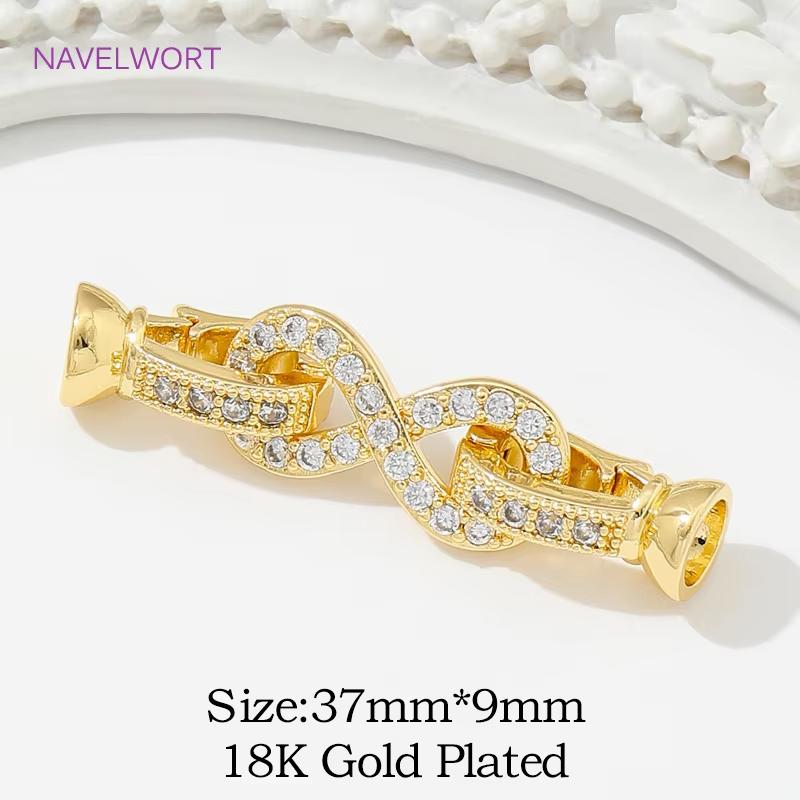 18K Gold Plated Brass Connector Clasps For Jewelry Making,Locks For Jewelry,Fasteners For Bracelets,DIY Jewelry Accessories