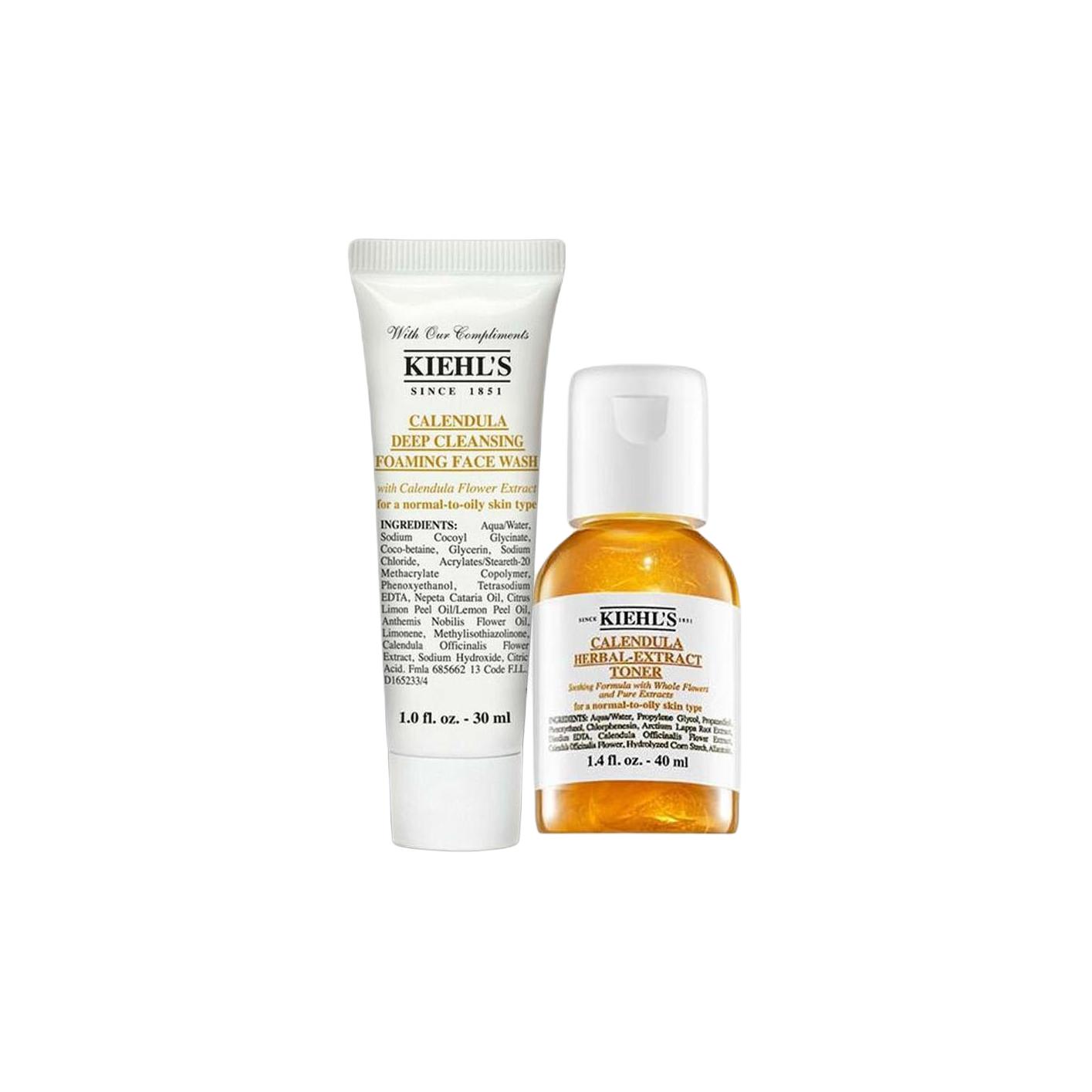 Образец очищающей пенки для лица с календулой Kiehl s и травяного тоника с экстрактом календулы Kiehl s Cleanser 30ml + Toner 40ml