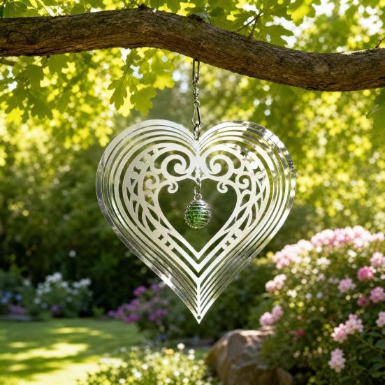 Stainless Steel Reflective Wind Spinners Outdoor Garden Decor Sparkly Wind Spinner Bird Devices