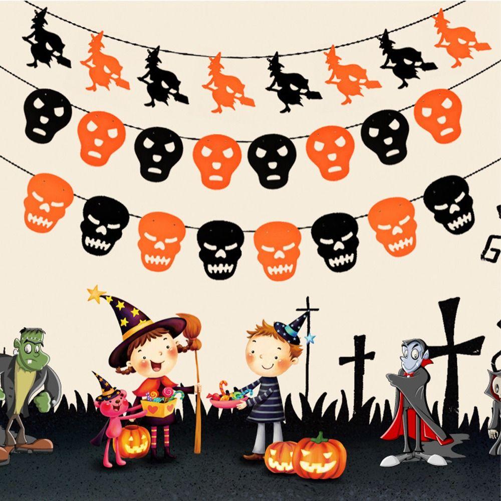 Hanging Happy Halloween Banner Party Decor Pull Flag  Halloween Party Decoration