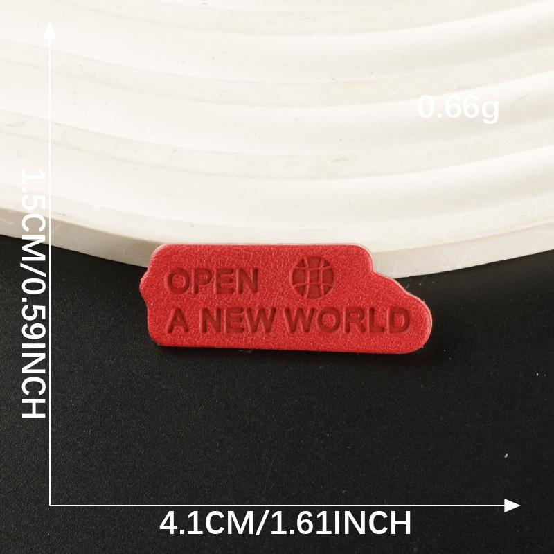 Duoku English Letter Leather & Cloth Label Patch for Clothing, Shoes, Hats, and Luggage