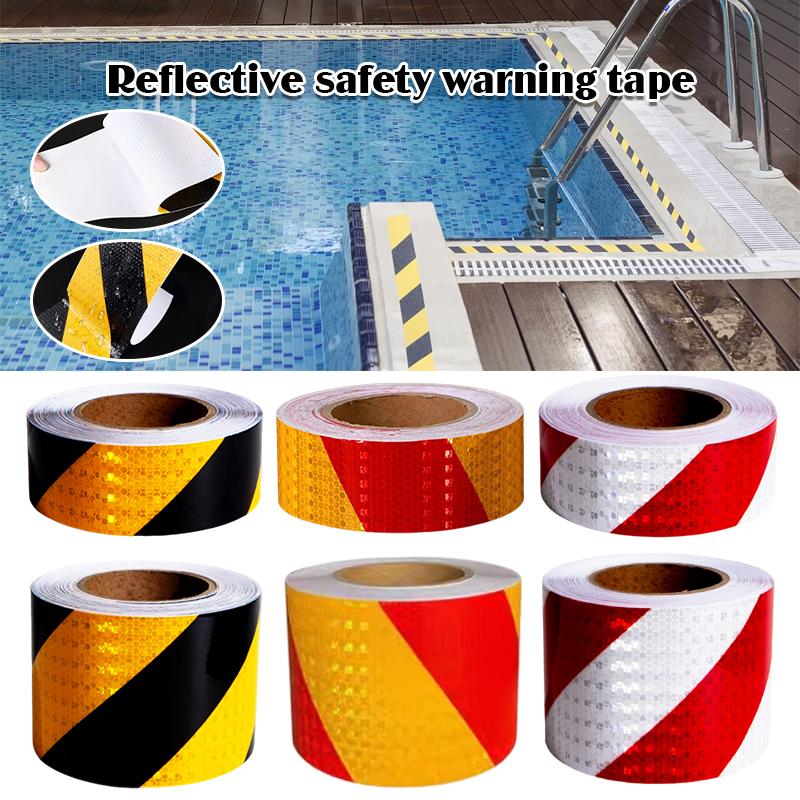 25m Black Yellow Reflective Tape Sticker Self-adhesive Car Safety Warning Reflective Film Truck Tape Road Marking Tape