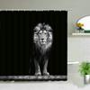 Farm Animal Horse Shower Curtain Wildlife Elephant Leopard Lion Tiger Pattern Shower Curtain Set Highland Cows Bathroom Curtains
