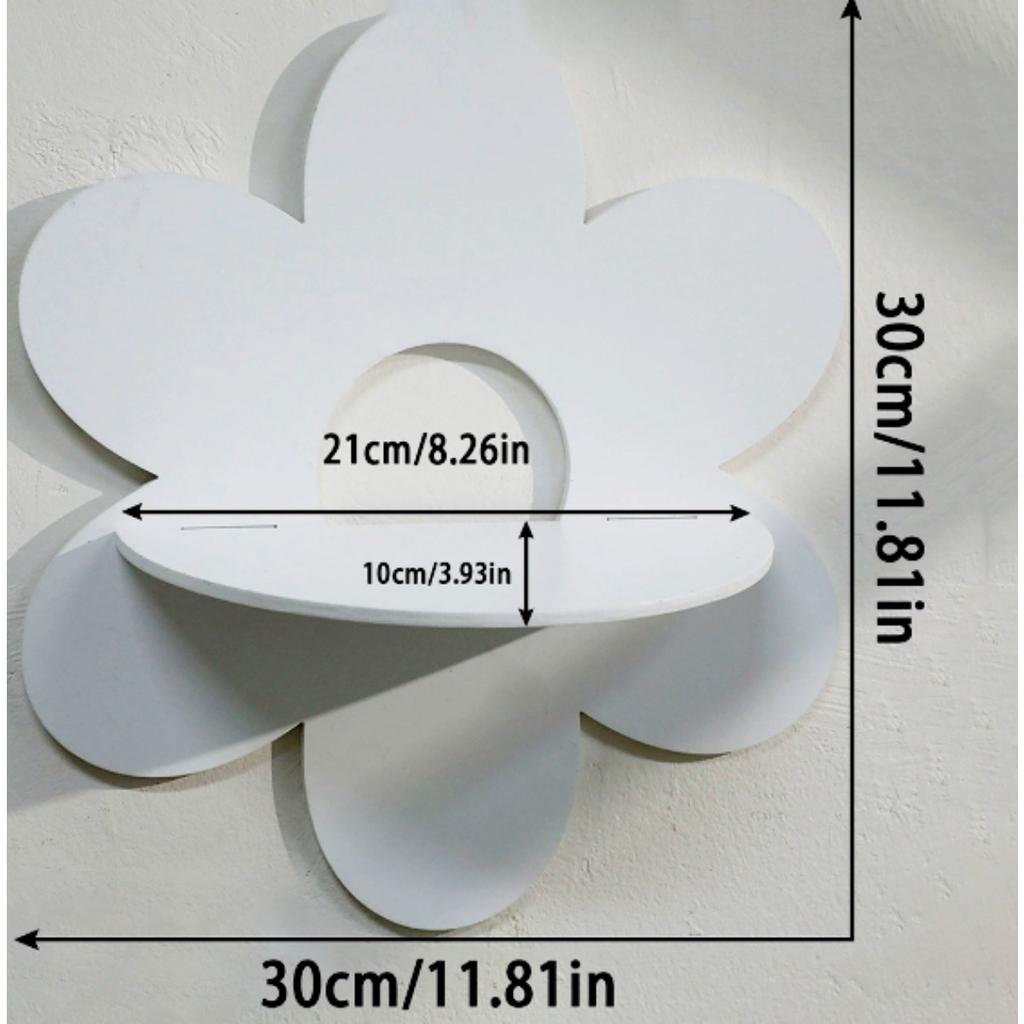 Wooden Flower Shaped Wall Ornaments Storage Rack, Simple Homestay Home Decoration Pendant
