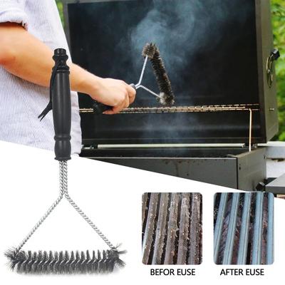 Barbecue Grill BBQ-borstel Schoon gereedschap Grillaccessoires Roestvrij stalen borstelharen Anti-aanbakborstels Barbecueaccessoires