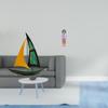 Iron Sailboat Kabuki Geisha Tabletop Ornament Resin Statue Feng Shui Decor Collection Japanese