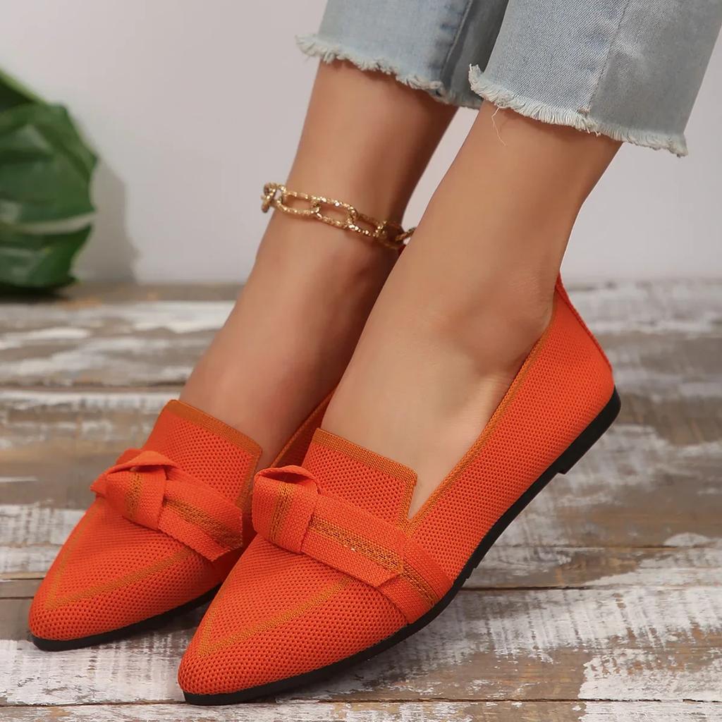 Fashion Women Flats Breathable Comfortable Fashion Solid Color Flat Shoes Size36 43 Casual Pointed Toe Loafers Women Zapatos De Mujer