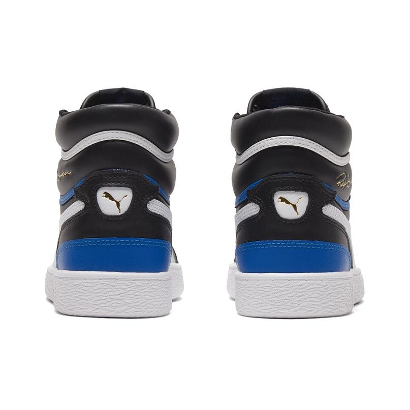 Puma Ralph Sampson Mid Synthetikleder Strapazierfähige High-Top-Sneaker Unisex-Sneaker Schwarz Weiß 370847-17