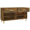 Shoe Cabinet Smoked Oak 102 x 35 x 55 cm Wood Based Material