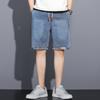 2024 Summer Men's Denim Shorts American Retro All-match Straight Shorts Loose Casual Sports Quarter Pants Plus Size Men's Shorts