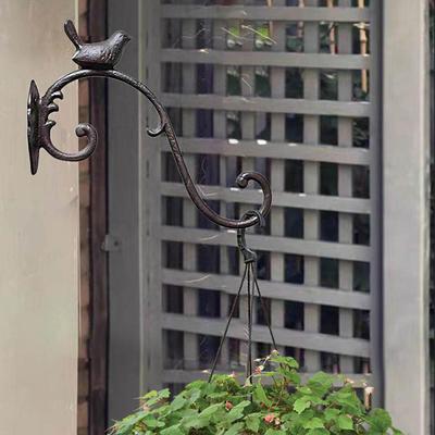 Vogelstatue aus Gusseisen, Pflanzenaufhänger, Länge 25 cm, dekorative Gartendekoration für Windspiele und Laternen