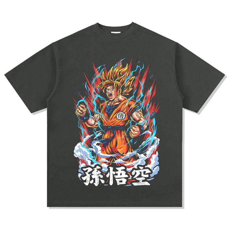 Super Saiyan Power Dragon Ball Goku TShirt Epic Battle Printed Crew Neck Soft Cotton Trendy High Street Fashion Casual Tops